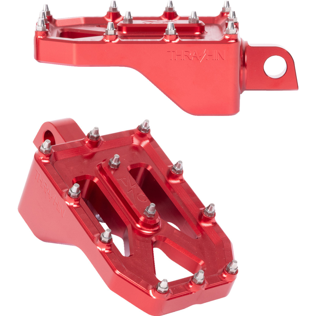 Thrashin Supply CO. #TSC-2022-2-D - Aggressor Foot Pegs - Rear- Red - HD '72-'25