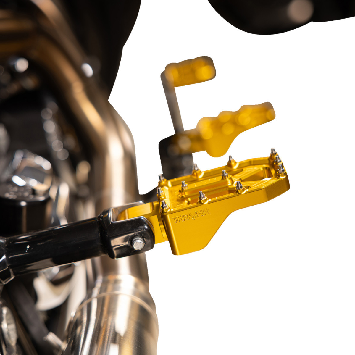 Thrashin Supply CO. #TSC-2022-5-D - Aggressor Foot Pegs - Rear - Gold - HD '72-'25