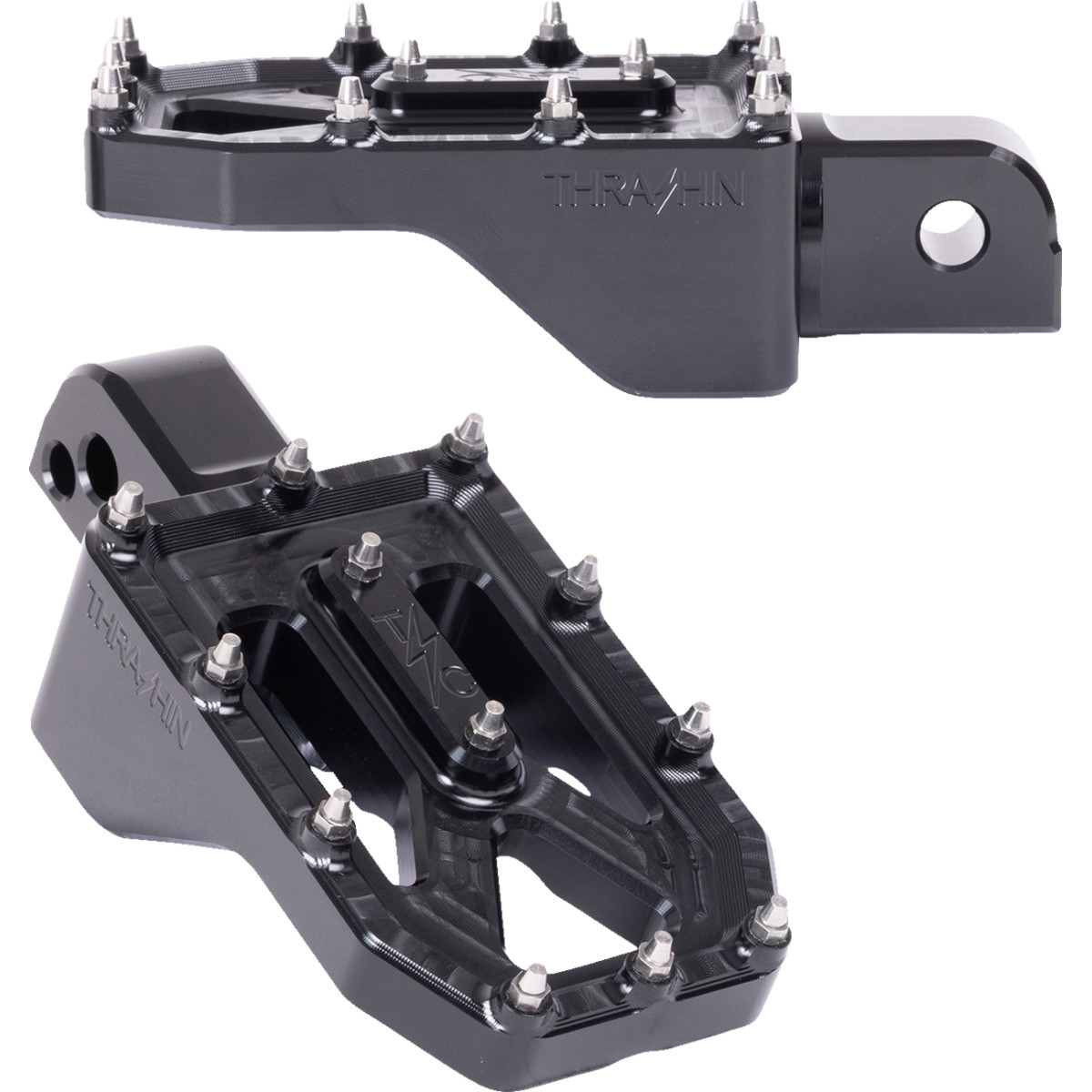 Thrashin Supply CO. #TSC-2022-1-SR - Aggressor Foot Pegs - Rear - Black - FL/FX '18-'25