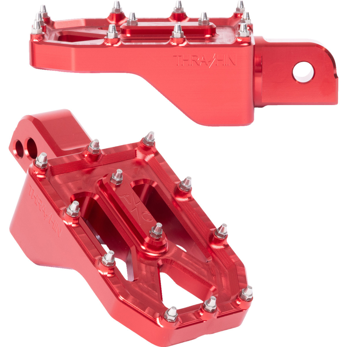 Thrashin Supply CO. #TSC-2022-2-SR - Aggressor Foot Pegs - Rear - Red - FL/FX '18-'25