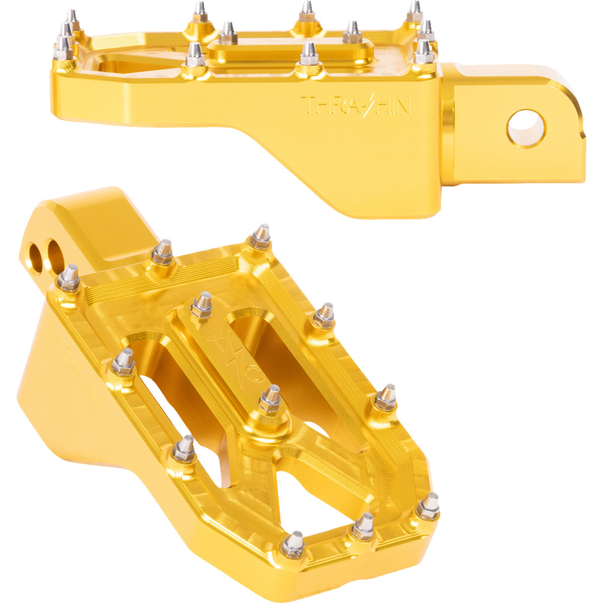 Thrashin Supply CO. #TSC-2022-5-SR - Aggressor Foot Pegs - Rear - Gold - FL/FX '18-'25