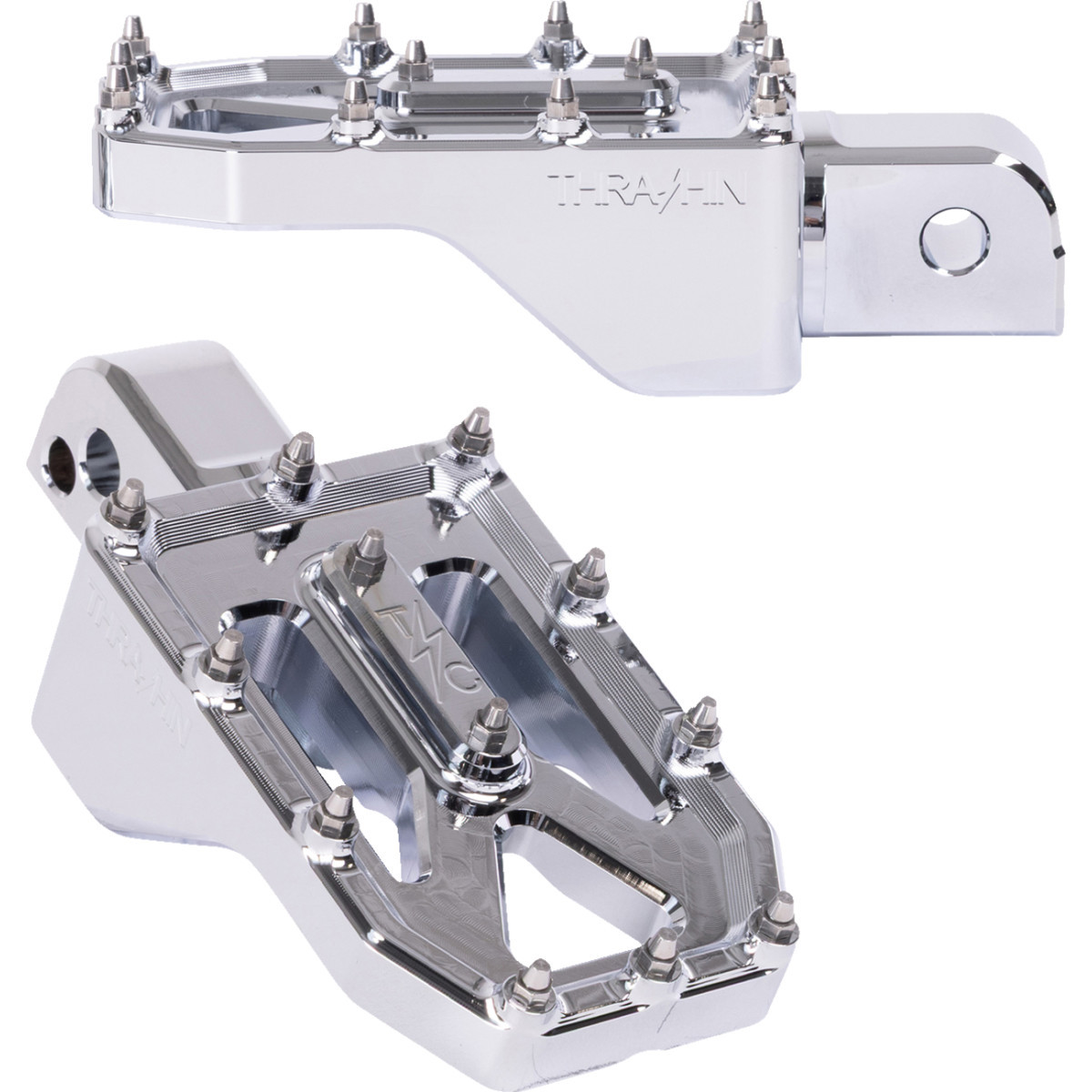 Thrashin Supply CO. #TSC-2022-3-SR - Aggressor Foot Pegs - Rear - Chrome - FL/FX '18-'25