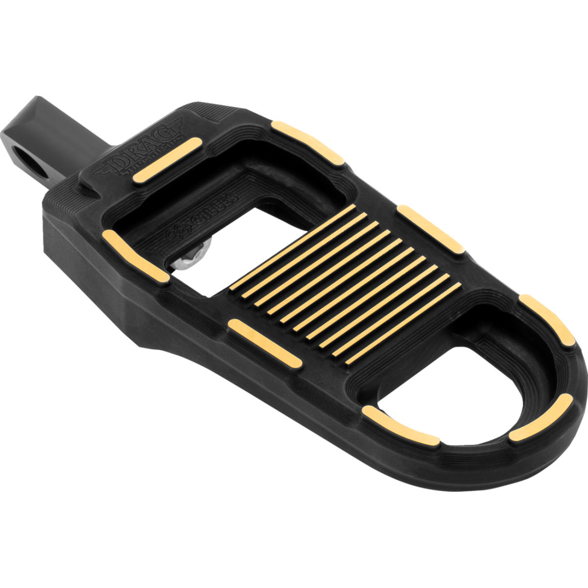 Drag Specialties - Adjustable Foot Pegs Designed by Gilles - Black/Gold