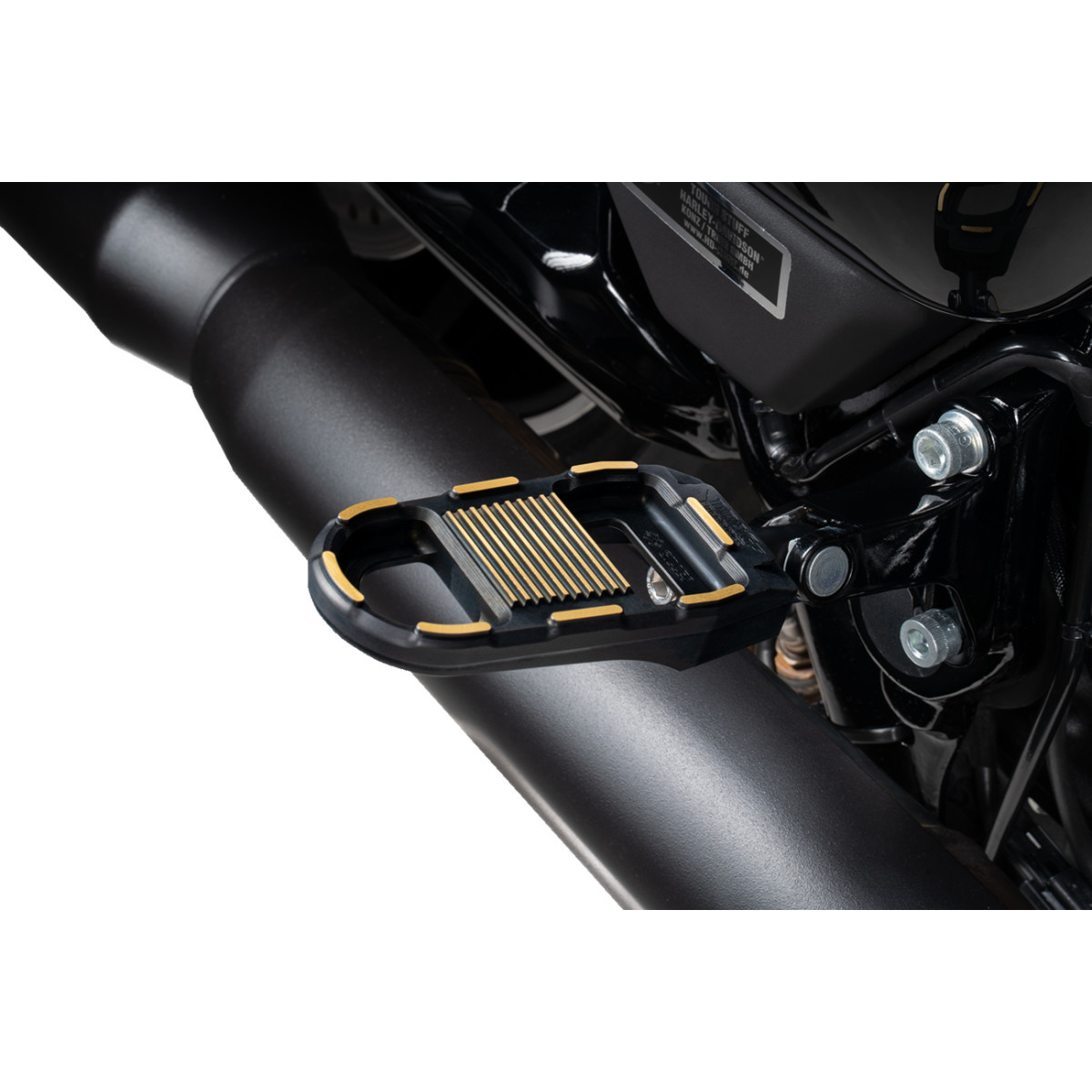 Drag Specialties - Adjustable Foot Pegs Designed by Gilles - Black/Gold