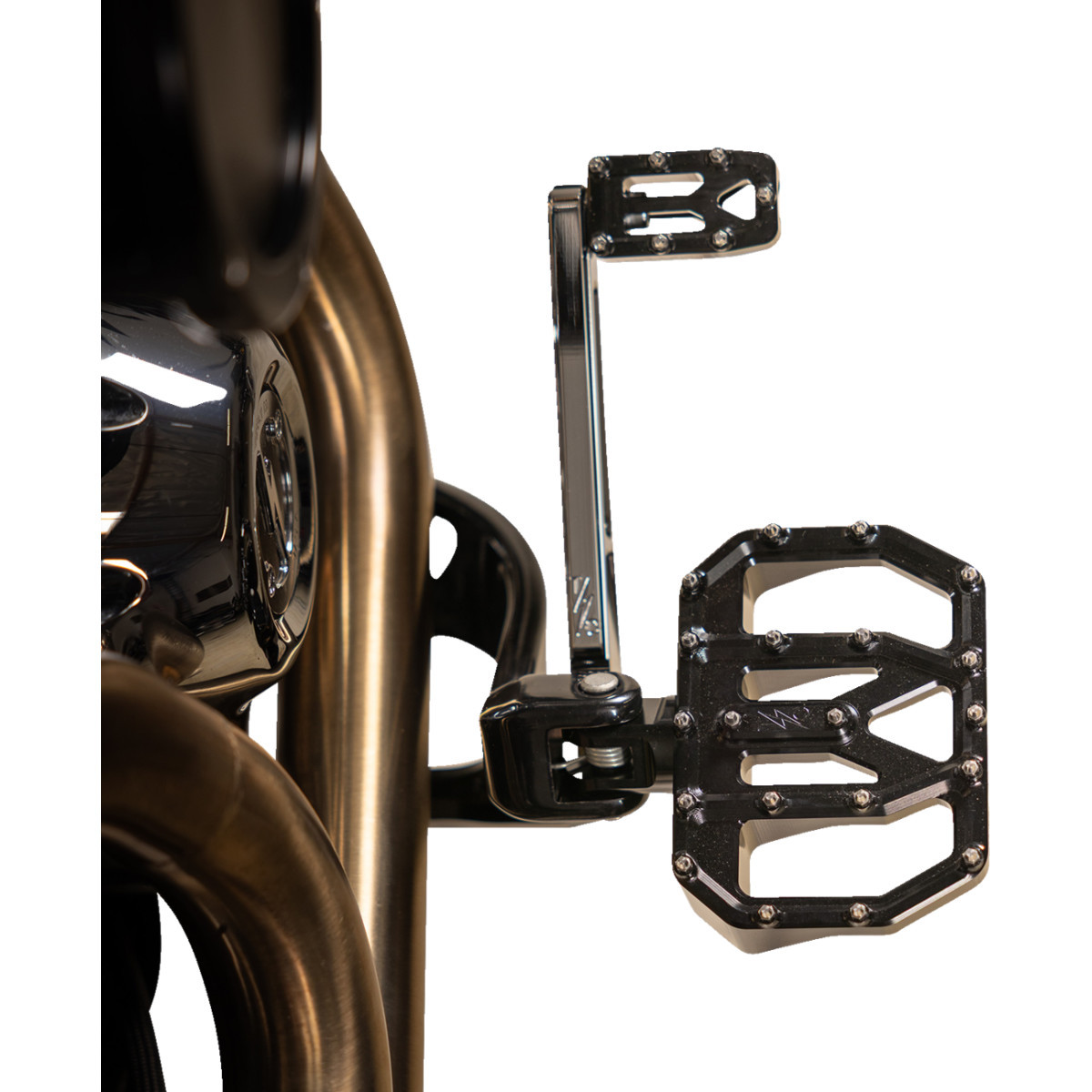Thrashin Supply CO. #TSC-2031-1-D - Mini Aggressor Floorboards - Black - Rear