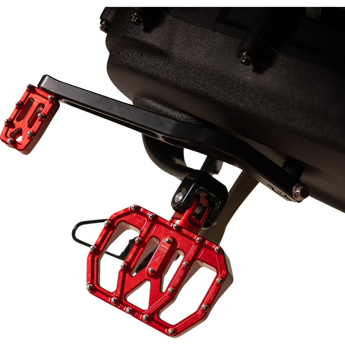 Thrashin Supply CO. #TSC-2031-2-D - Mini Aggressor Floorboards - Red - Rear