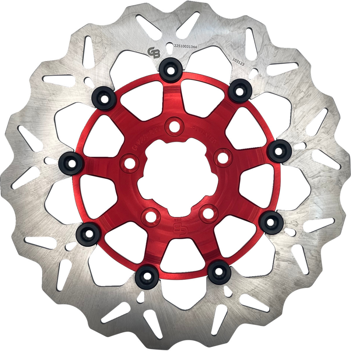 Gbrakes #DF680CW-R - Brake Rotor - Front - Red