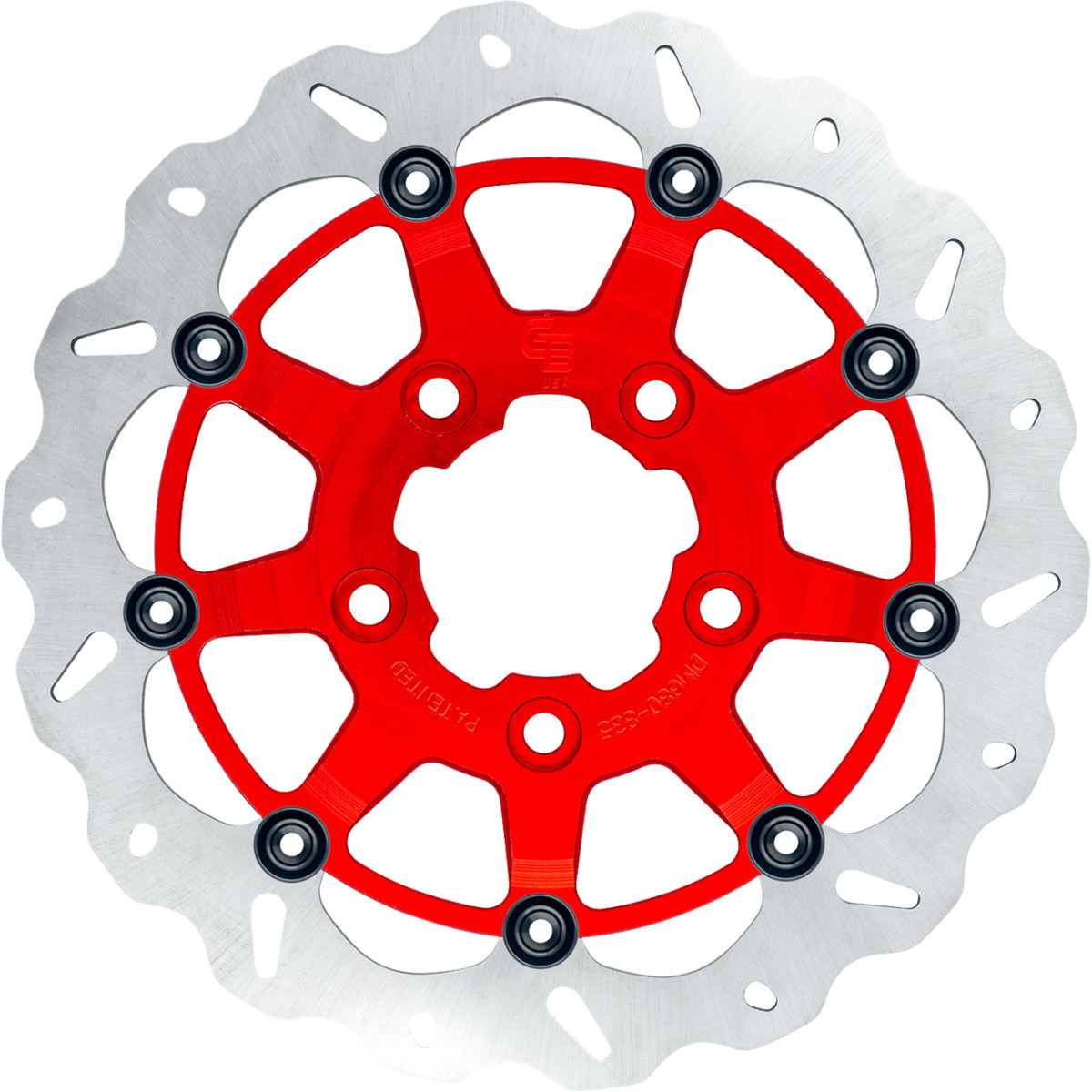 Gbrakes #GBDU035 - Wave® Brake Rotor - Front - 13" - Narrow Band - Red