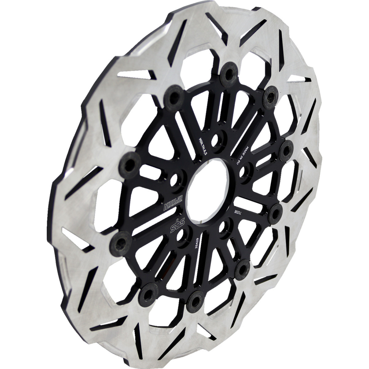 SBS Designed BY Kodlin #7153E - Design "E" 10-Spoke Floating Brake Rotor - Stainless Steel - Rear