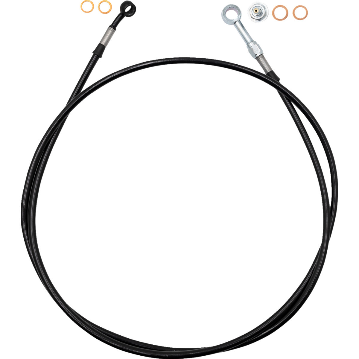 FAT Baggers INC. #100064-B - EZ Install Brake Line - 64" - Black Braid