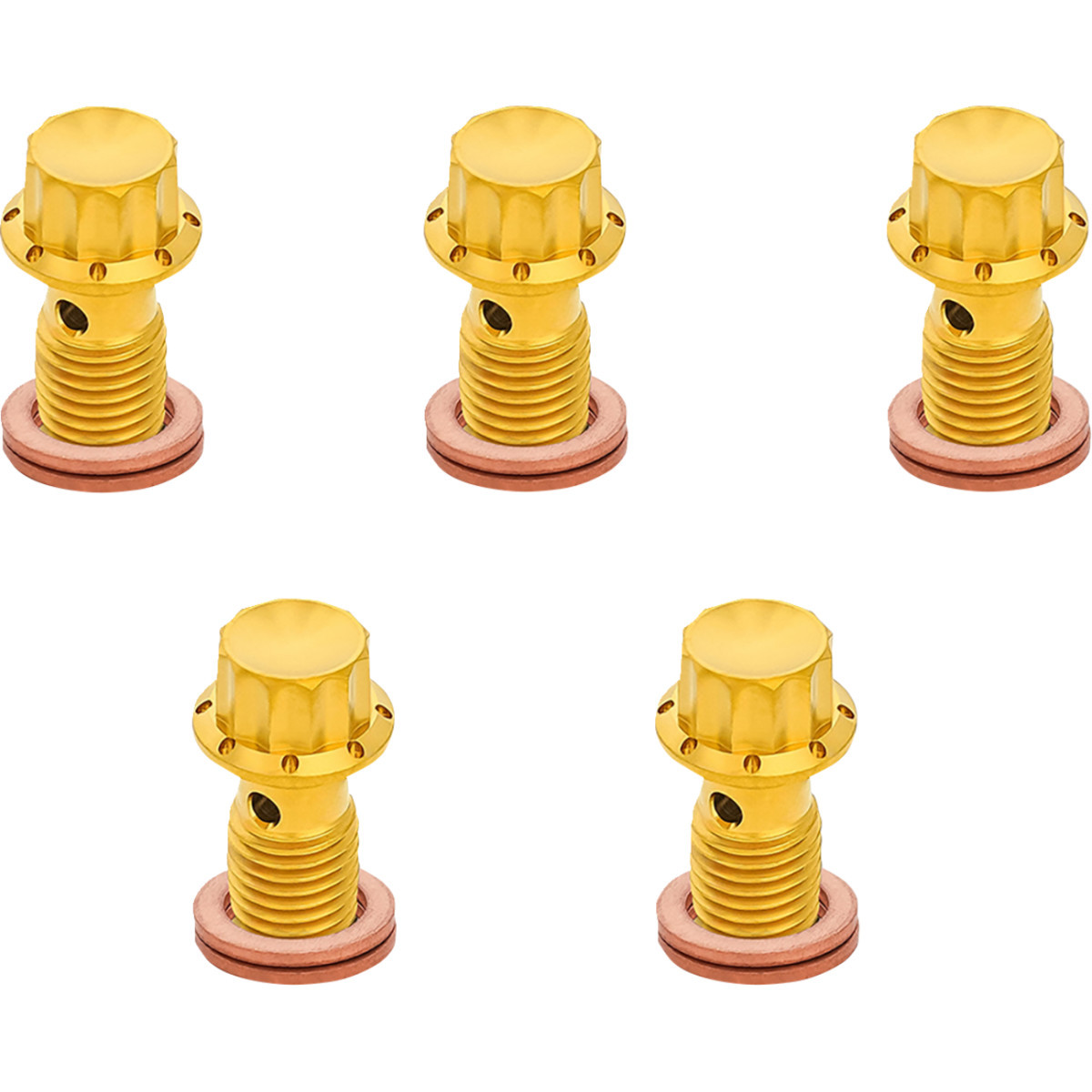 Arlen Ness #300-865 - Banjo Bolt 5-Pack - M12x1.25 - Gold