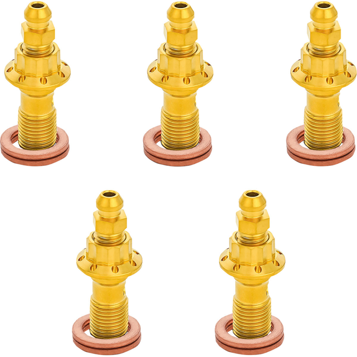Arlen Ness #300-868 - Banjo Bolt 5-Pack - 10mm - Gold