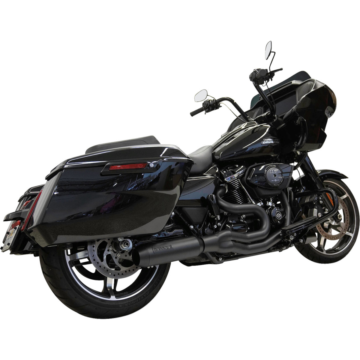 Bassani Xhaust #1F98B - 2-into-1 Mid-Length Super Bike Exhaust System - 4" Muffler - M8 Touring