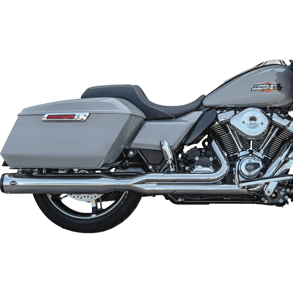 S&S Cycle #550-1168 - 2-into-1 GNX Exhaust System - Race Only - Chrome - Touring