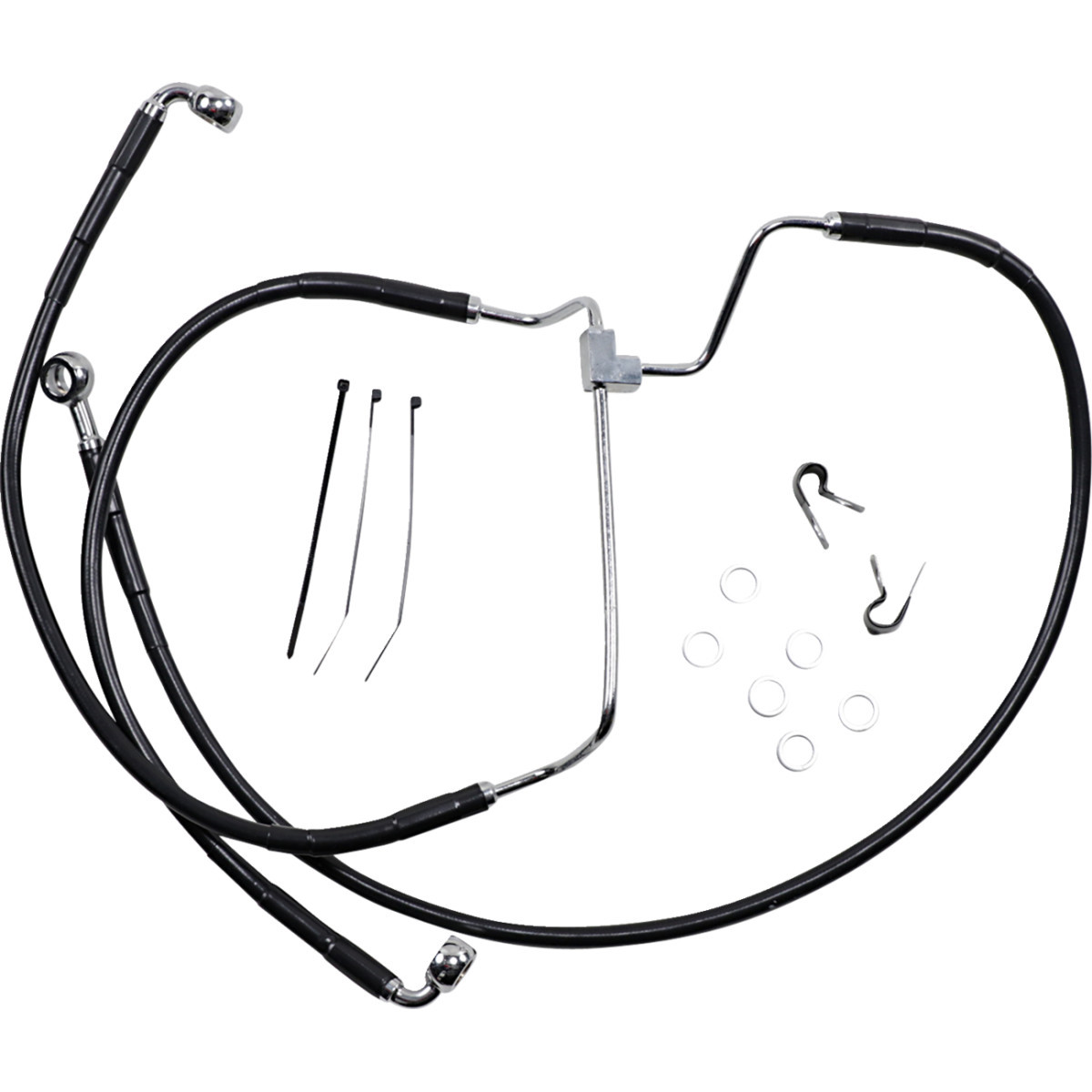 Drag Specialties - Brake Line - Front - Black - +2"