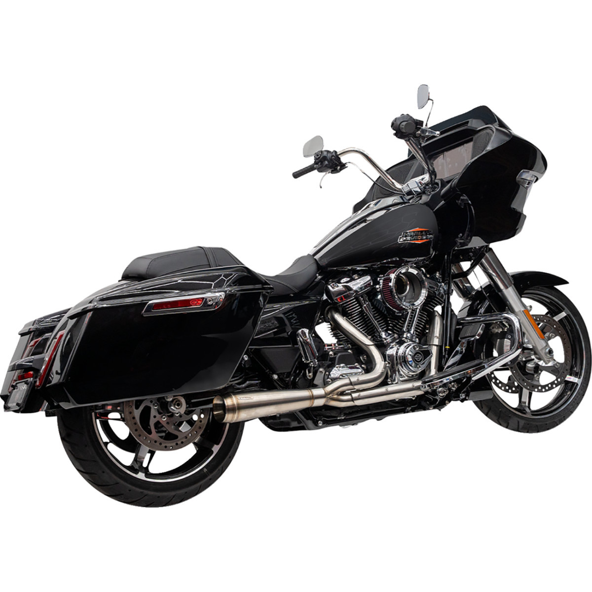 Trask #TM-5011 - 2-into-1 Assault Exhaust System - Stainless Steel - Touring M8