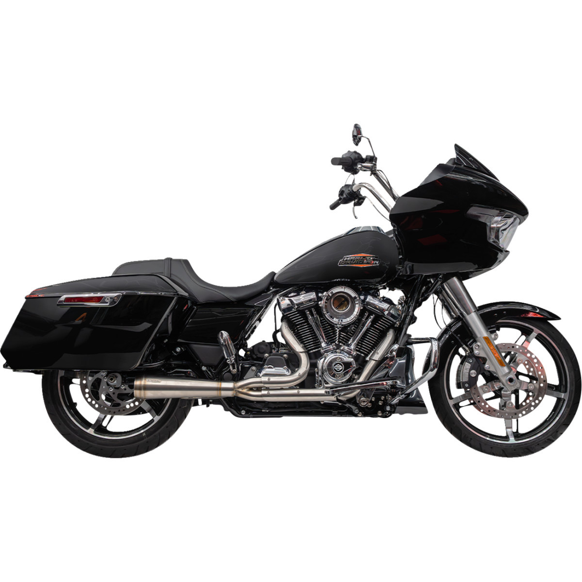 Trask #TM-5011 - 2-into-1 Assault Exhaust System - Stainless Steel - Touring M8
