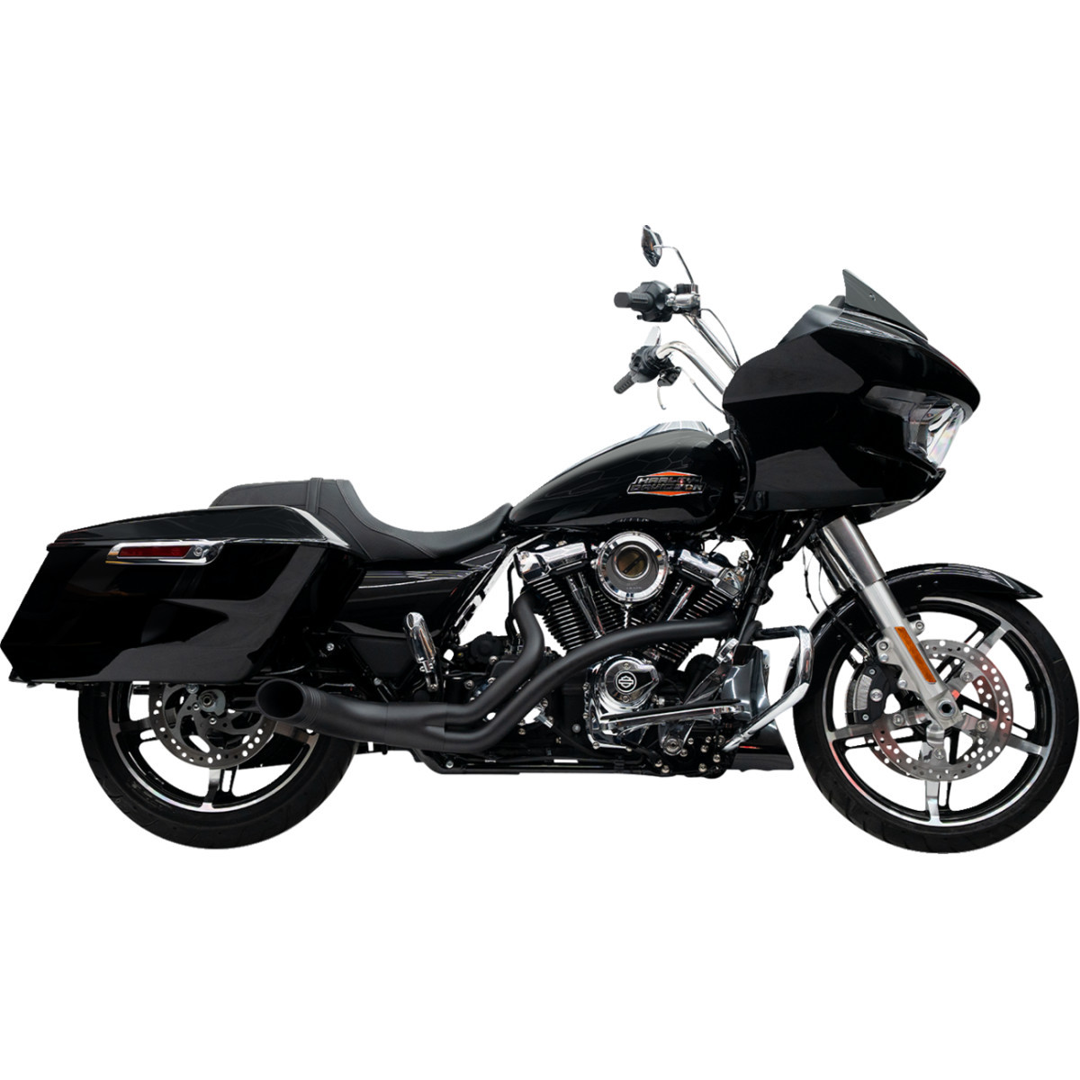 Trask #TM-5760BK - 2-into-1 Up Yours Exhaust System - M8 - Black