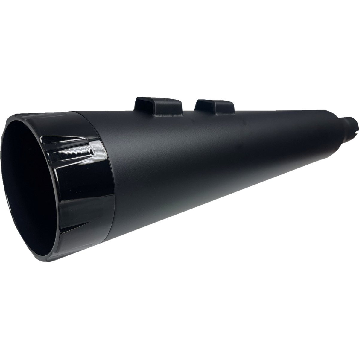 Bassani Xhaust #1F744B - 4-1/2" Straight Can Slip-On Mufflers - Black with Black End Cap - Twin Cam Touring