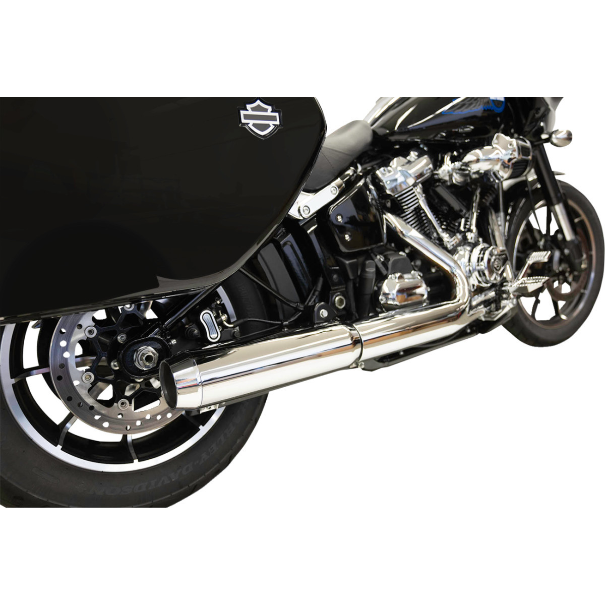 Bassani Xhaust #1S38FP - 4" Slip-On Muffler with 2-1/2" x 10" Baffle Core - Chrome - 49-State