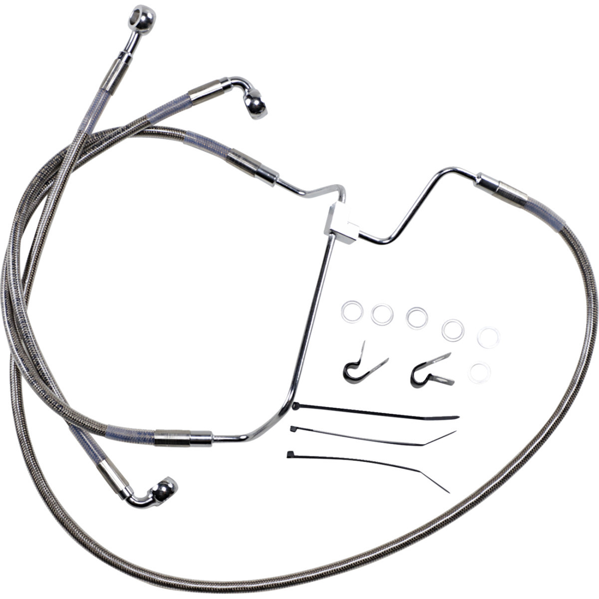 Drag Specialties - Brake Line - +8" - Stainless Steel
