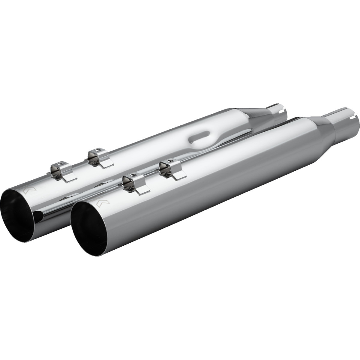 Khrome Werks #40FST-1012-CHR - HP-Plus® Slip-On Mufflers - 4" - Straight Cut with Ripper Baffle - M8 - Chrome