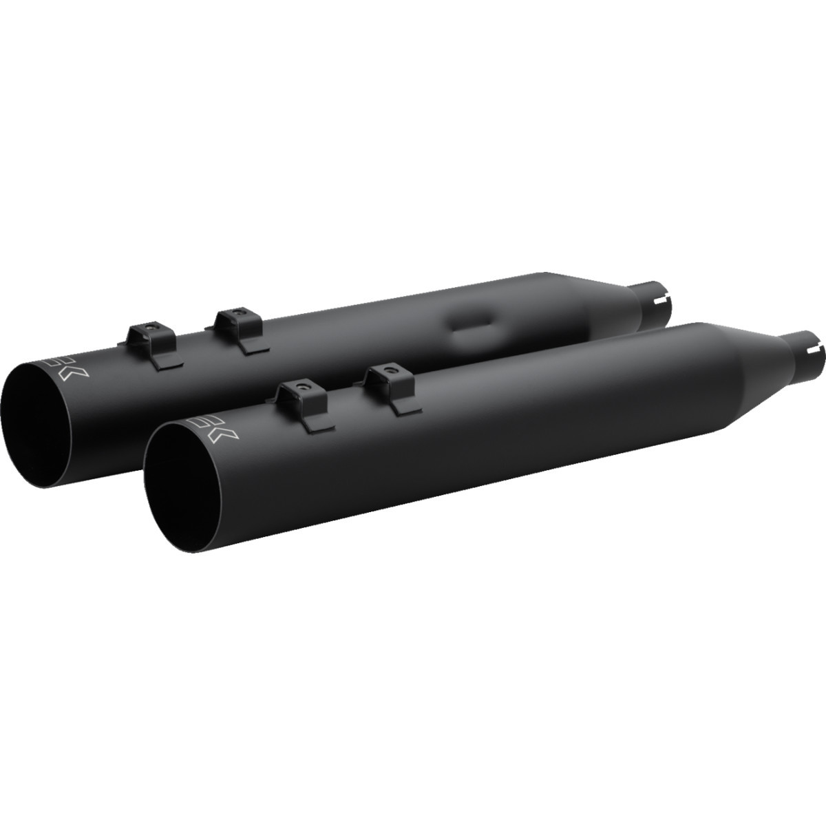 Khrome Werks #40FST-1021-BLK - HP-Plus® Slip-On Mufflers - Straight Cut - 4" - Trike/Twin Cam - Black