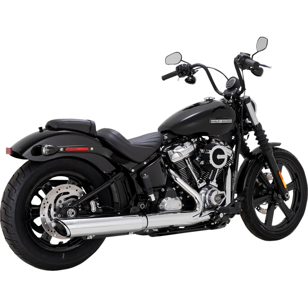 Vance & Hines #16750 - Twin Slash Slip-On Muffler - Chrome - Softail