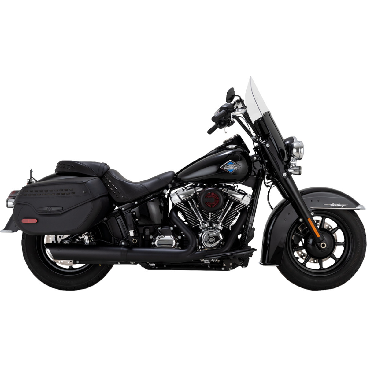 Vance & Hines #46750 - Twin Slash Slip-On Muffler - Black - Softail