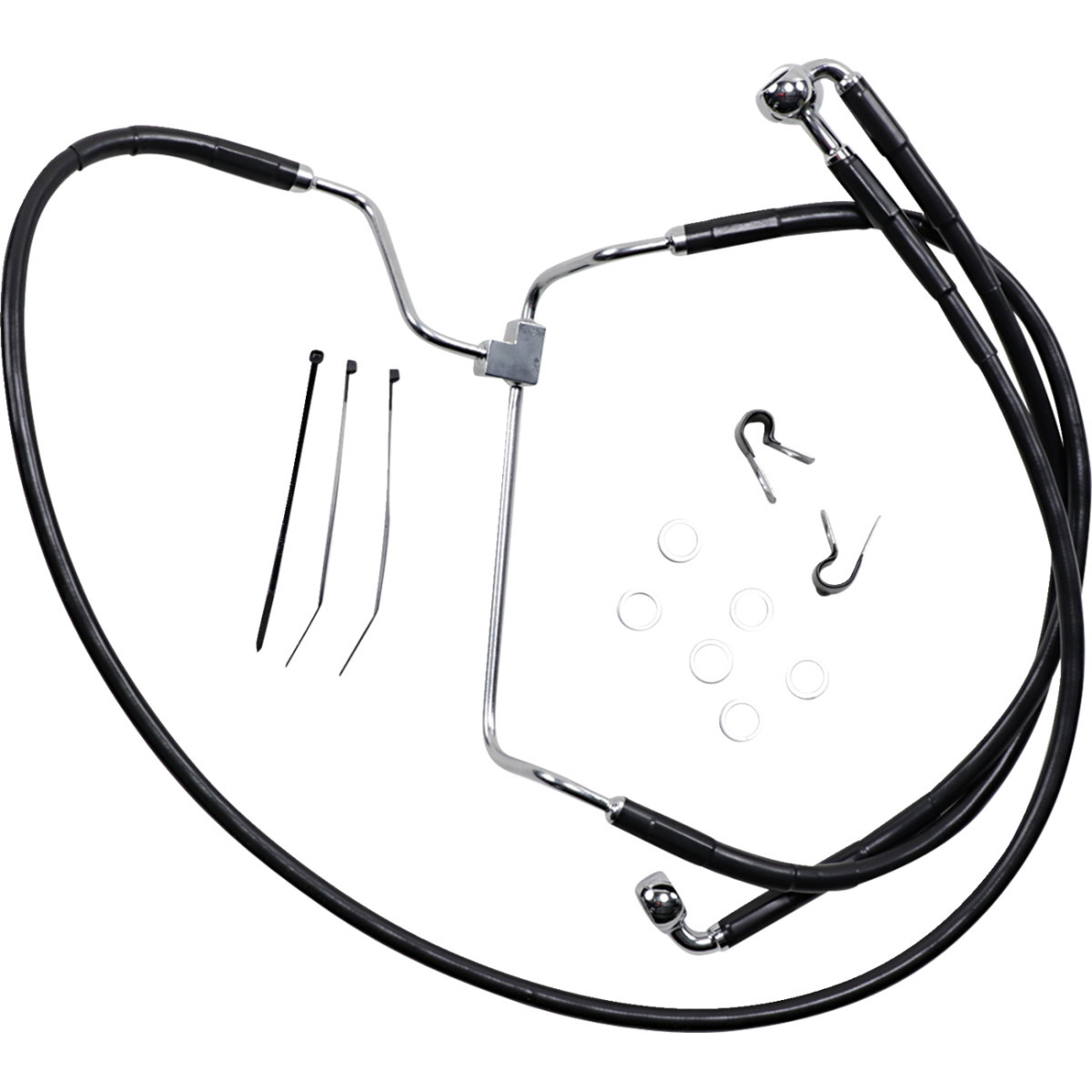 Drag Specialties - Brake Line - Front - Black - +8"