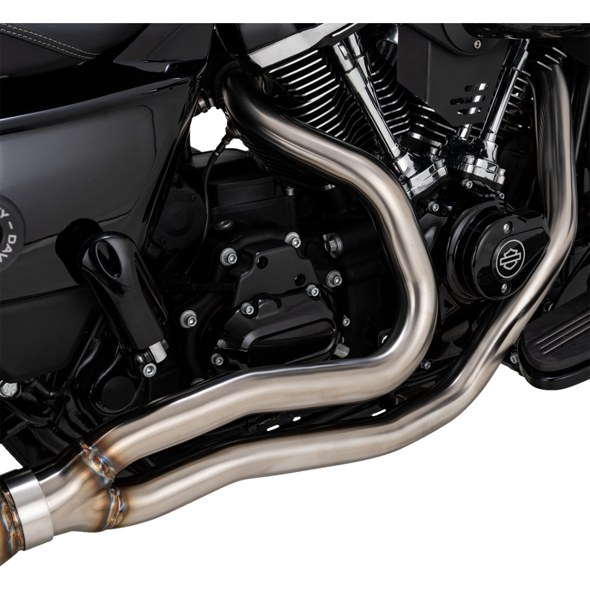 Vance & Hines #27347 - 2-into-1 Gaslighter Exhaust System - M8 Touring - Brushed