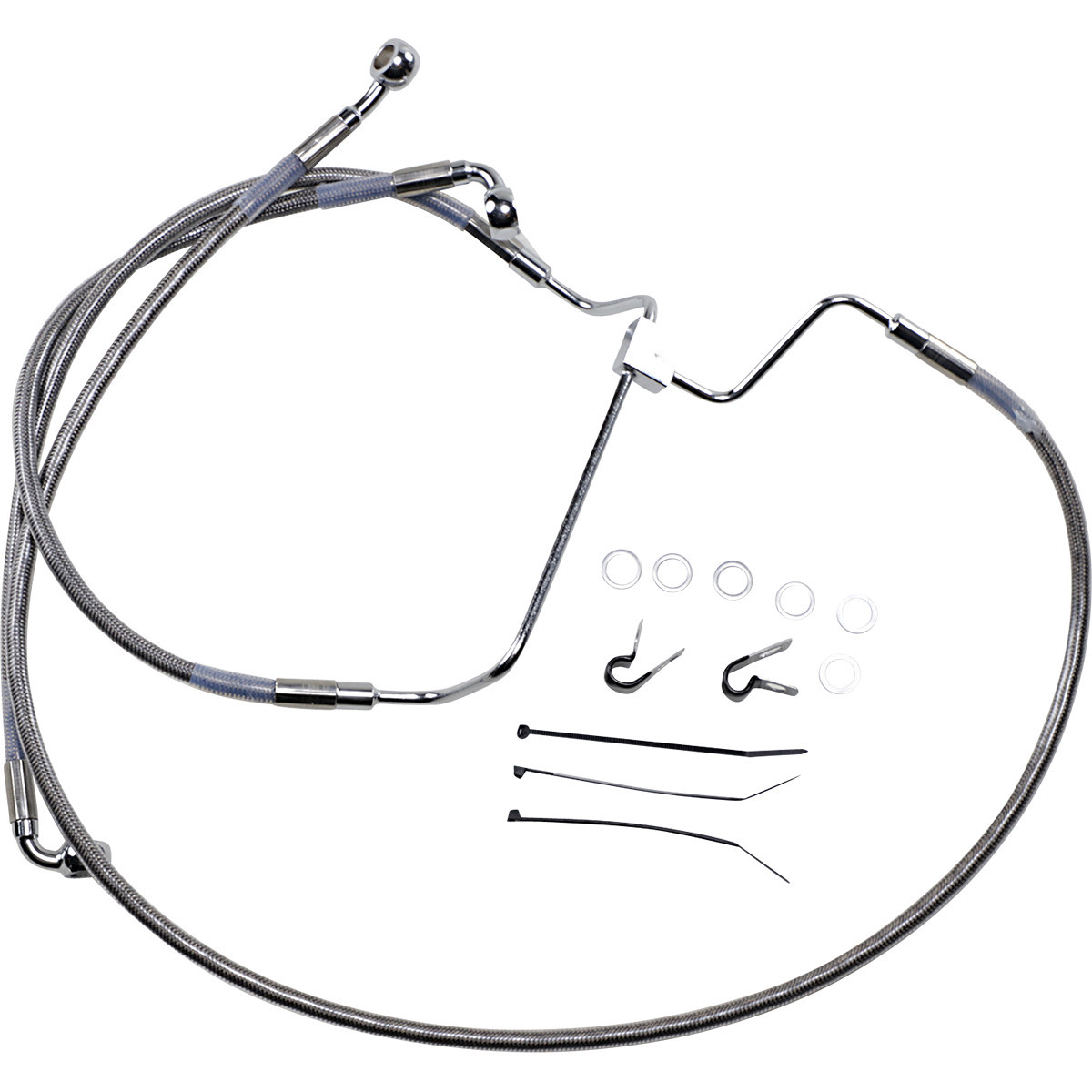 Drag Specialties - Brake Line - +10" - Stainless Steel