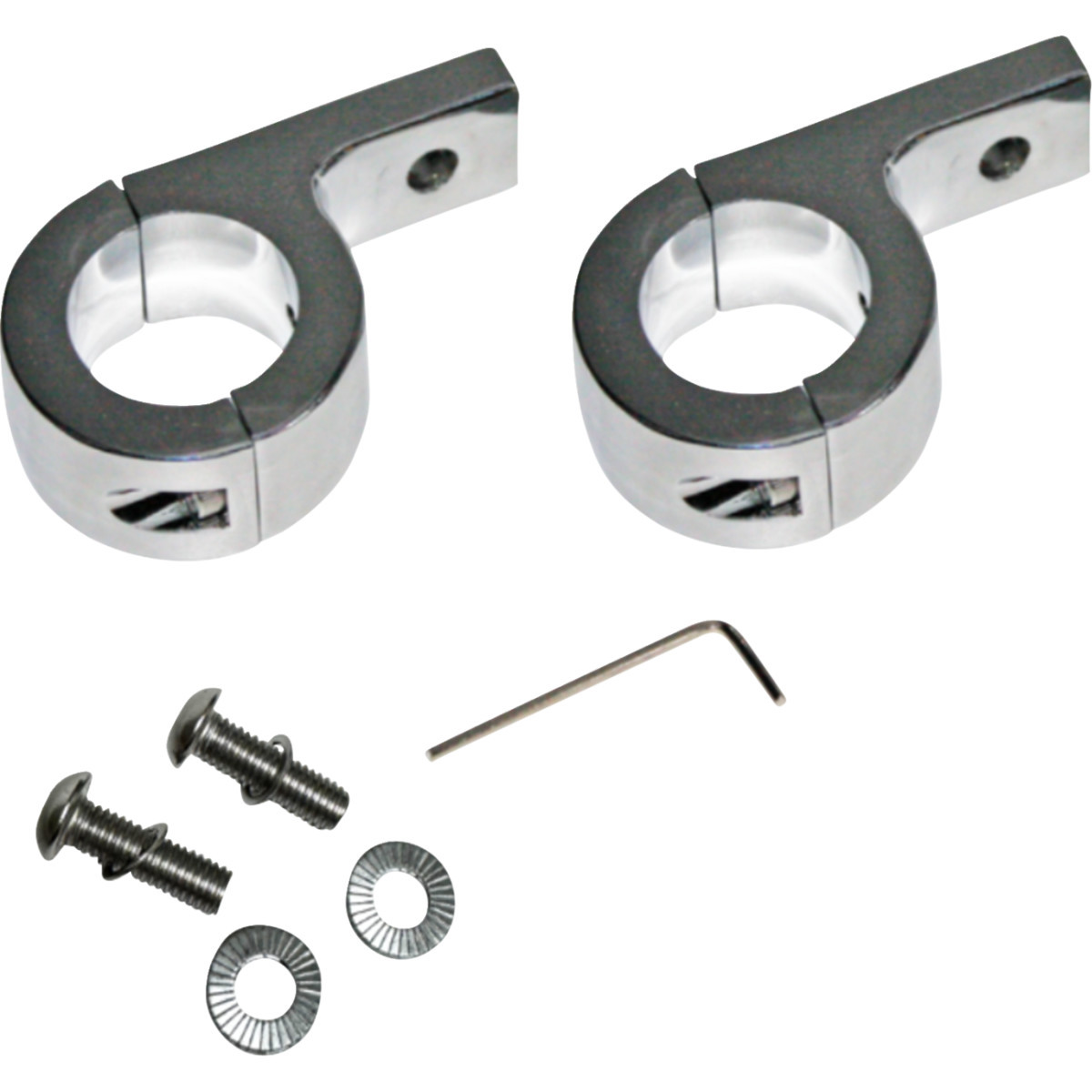 Custom Dynamics #CD-125-C - P-Clamp Mounts - Mount - Fog Light - Chrome - Harley-Davidson®