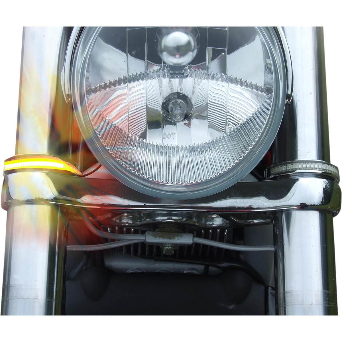 Custom Dynamics #WA56-CC - Wrap-Arounds™ LED Lights - 56 mm - Chrome - Clear/Amber
