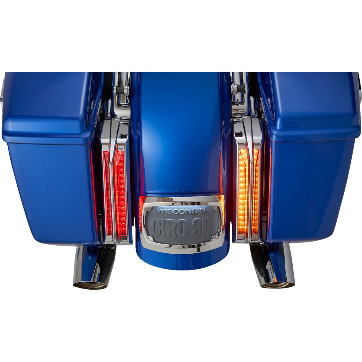 Ciro #42052 - Filler Panel Tail Lights - Red Lens - Chrome