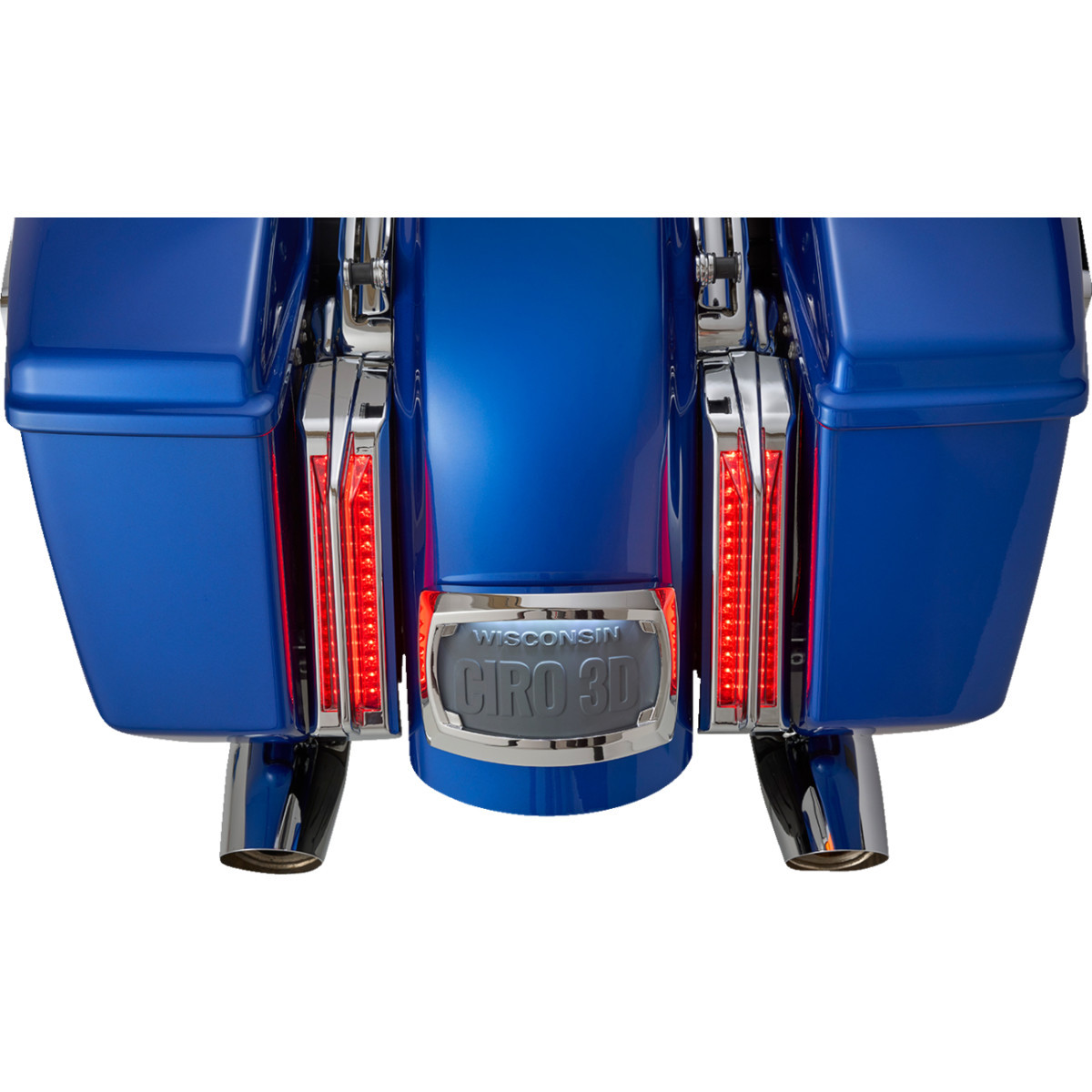 Ciro #42052 - Filler Panel Tail Lights - Red Lens - Chrome
