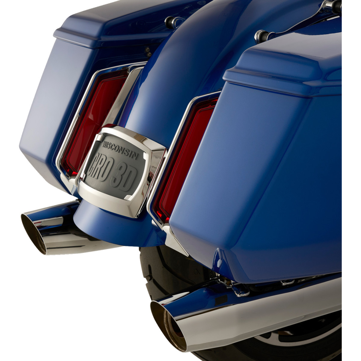 Ciro #42052 - Filler Panel Tail Lights - Red Lens - Chrome