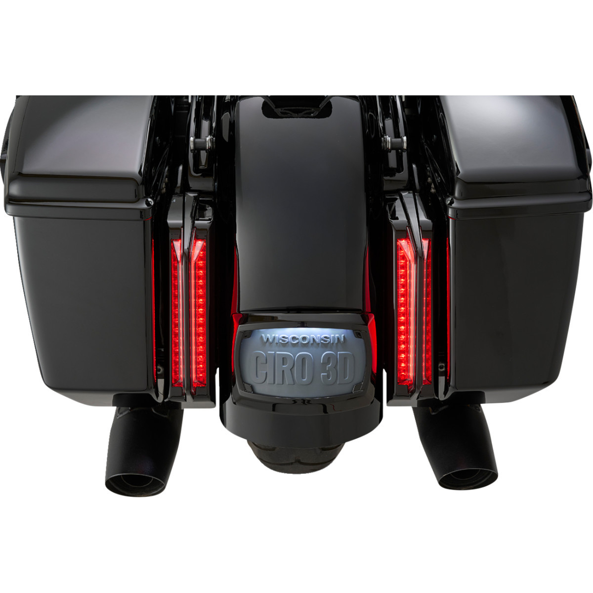 Ciro #42053 - Filler Panel Tail Lights - Red Lens - Black