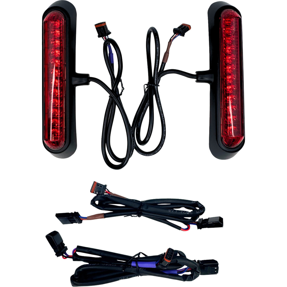 Custom Dynamics #CD-LRST-SB-R - LED Saddlebag Lights - Red Lens - Matte Black