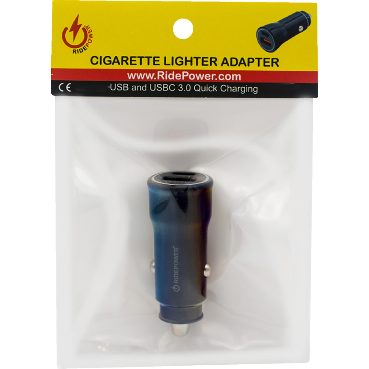 Ridepower #RPCIGUSBUSBCADP - Power Adapter - Cigarette Lighter - USB/USB-C - Black