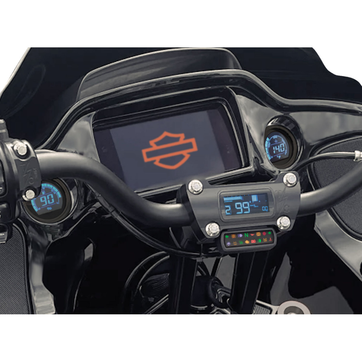 Koso North America #BA080050 - Complete D2 Gauge Kit - LCD - HD Touring/Trike