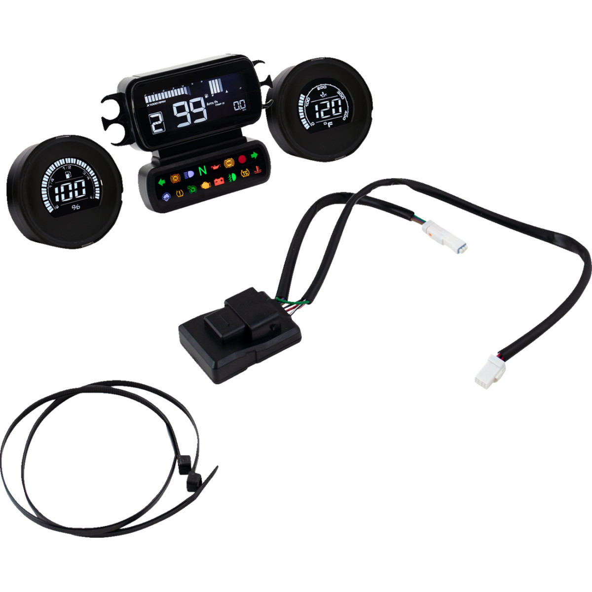 Koso North America #BA080050 - Complete D2 Gauge Kit - LCD - HD Touring/Trike