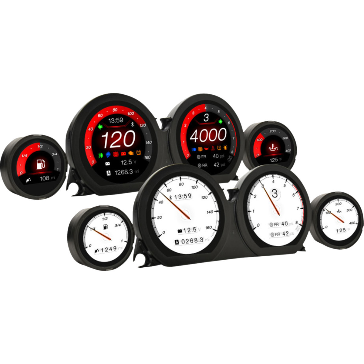 Koso North America #BA064930 - HD-03X | TFT Gauge Set - Harley-Davidson®