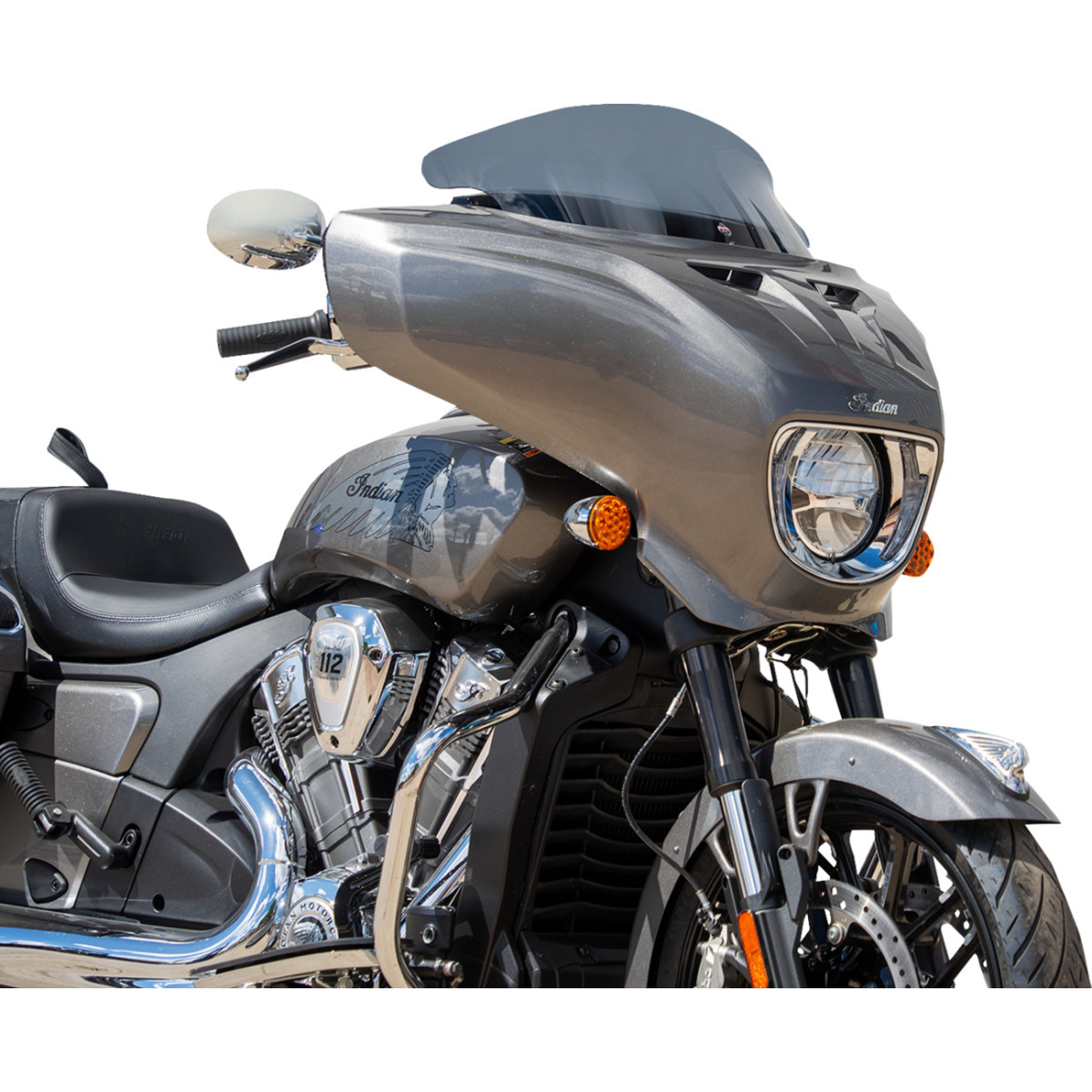 Klock Werks #KWW-04-0645-DS - Flare® Windshield - 9" Dark Smoke - Chieftain PowerPlus/Roadmaster PowerPlus