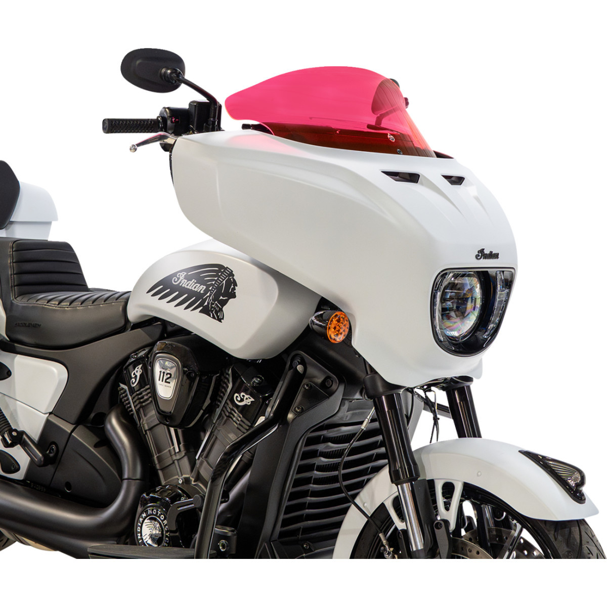 Klock Werks #KWW-04-0646 - Windshield - 9" - Pink Ice - Chieftain PowerPlus/Roadmaster PowerPlus