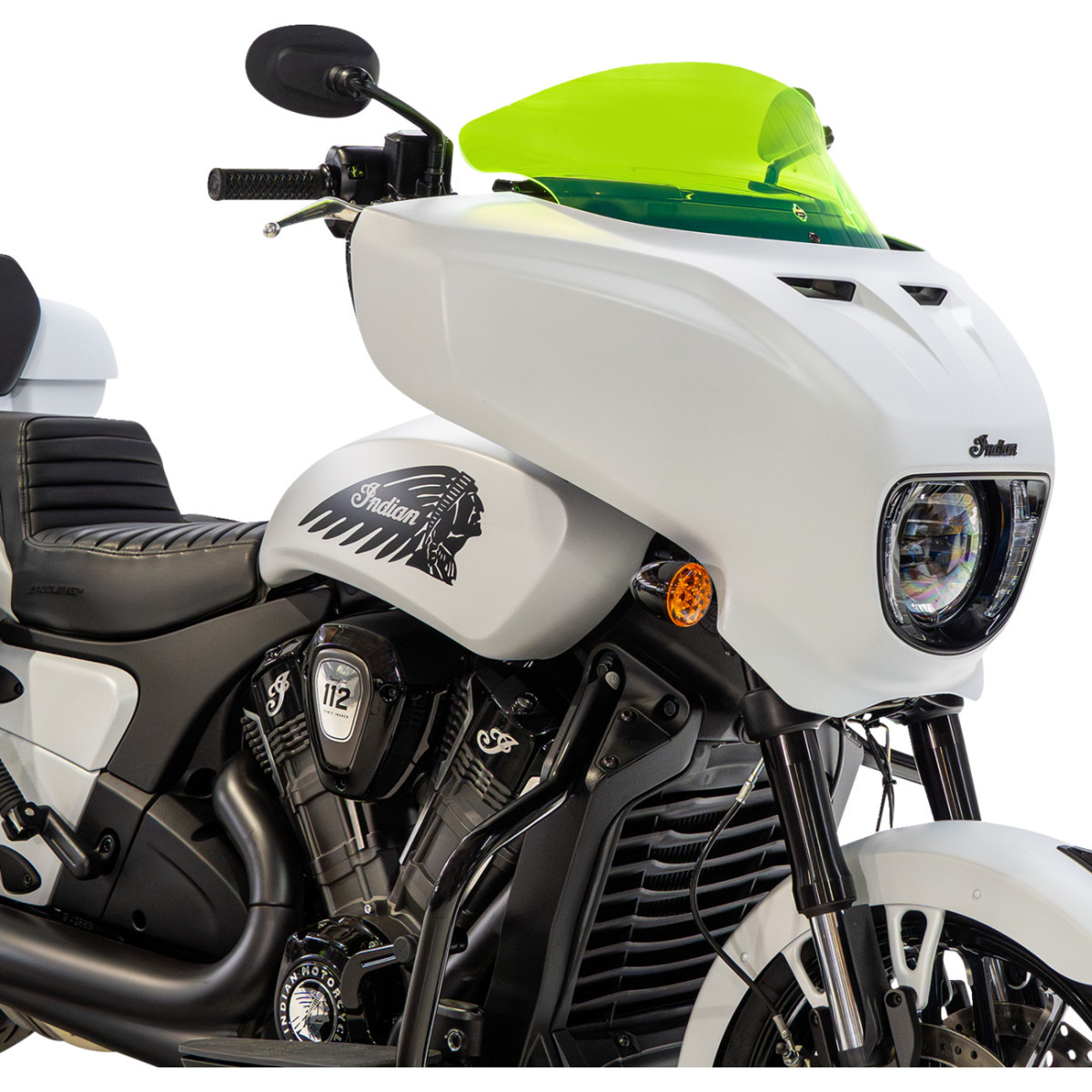 Klock Werks #KWW-04-0649 - Windshield - 9" - Green Ice - Chieftain PowerPlus/Roadmaster PowerPlus