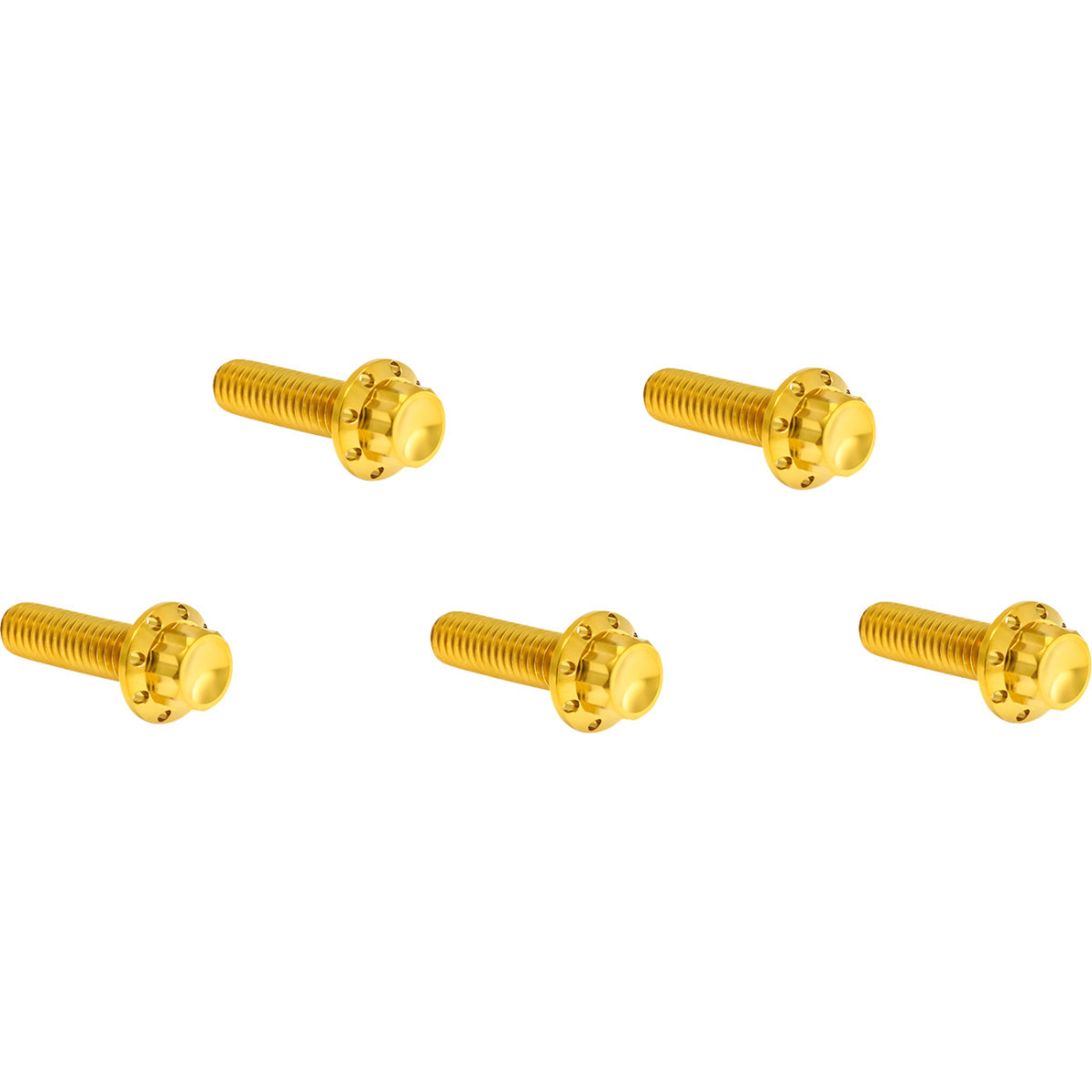 Arlen Ness #300-940 - Bolt Kit - Derby Cover - 12-Point - Titanium - Gold