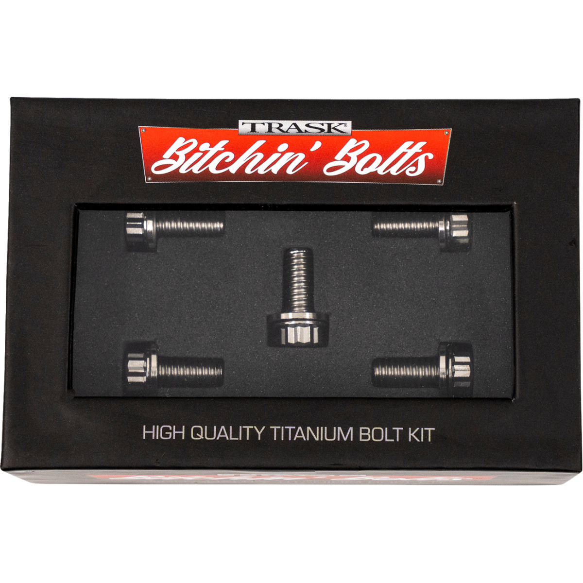 Trask #TM-1050-A - Bitchin' Bolts Hardware Kit - Titanium - M8 - Derby Cover