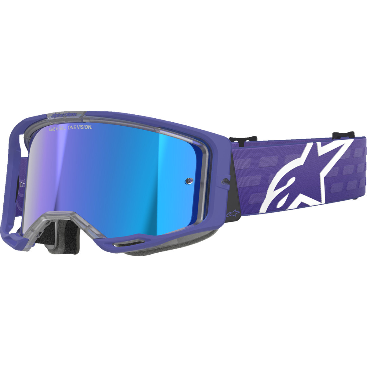 Alpinestars Goggles #5101625-3116 - Vision 8 Goggle - Corp - Purple - Blue Mirror Lens