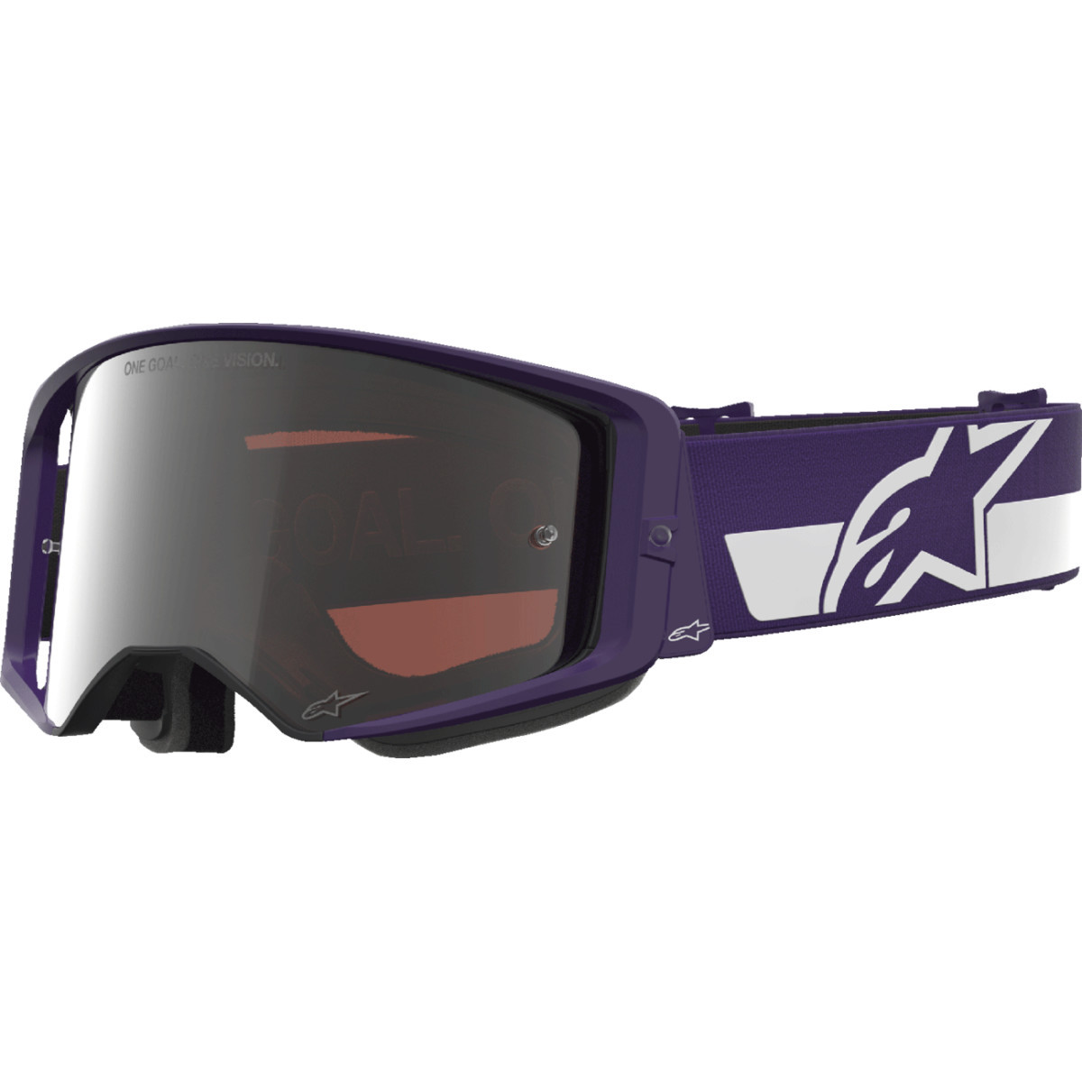 Alpinestars Goggles #5101226-3168 - Supertech Goggle - Hunta 96 XXV - Purple/White - Silver Mirror Lens